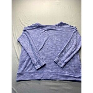 St. John's Bay Active Women's Blue Solid Knit 3/4 Sleeve Crew Neck Top XL